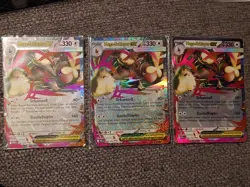 Pokemon TCG, 3 x Mega Schlapor ex, Double Rare, Fatale Flammen 84/94, NM/booste. - Image 1