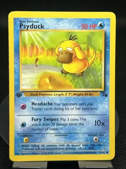 Pokemon TCG Psyduck 53/62 1st Edition Fossil Regular LP - Image 1