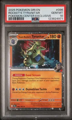 Team Rocket's Tyranitar #096/182 Pokemon Center Destined Rivals (PSA 10) - Image 1