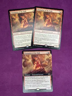 3x Champion of the Path: (1) Extended Art (2) Regular Lorwyn Eclipsed MTG NM - Image 1
