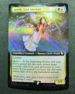 MTG Final Fantasy Aerith, Last Ancient Borderless Foil R 0076 FFVII Pack Fresh - Image 2