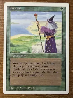 Vintage MTG Magic The Gathering - Fastbond - Revised NM Clean Rare Enchantment - Image 1