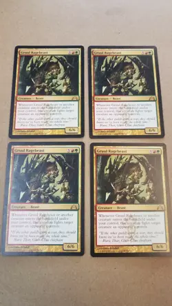 4 Gruul Ragebeast - Magic the Gathering MTG Gatecrash x4 4x Playset - Image 1