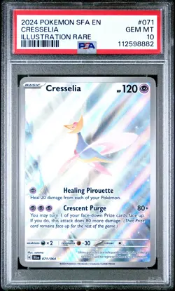 2024 POKEMON SFA EN-SHROUDED FABLE ILLUSTRATION RARE #071 CRESSELIA PSA 10 - Image 1