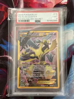 PSA 9 Mint 2016 POKEMON XY FATES COLLIDE SECRET #125 FULL ART Gold ALAKAZAM EX - Image 1