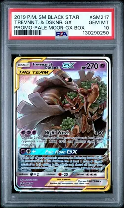 Pokemon Trevenant & Dusknoir GX Tag Team- Holo Promo SM217 PSA 10 (Low Pop) - Image 1