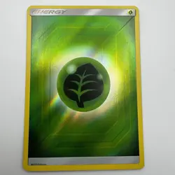 Pokemon TCG Grass Energy Reverse Holo Sun & Moon Hidden Fates 2019 NM - Image 1