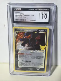 CGC GEM MINT 10 POKEMON UMBREON GOLD STAR CELEBRATIONS CLASSIC 17/17 - Image 1