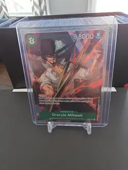 One Piece Dracule Mihawk OP12-030 Super Rare Holo Blocker 8000 Power Rare!! - Image 1