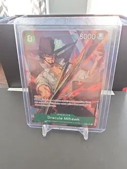 One Piece Dracule Mihawk OP12-030 Super Rare Holo Blocker 8000 Power Rare!! - Image 2