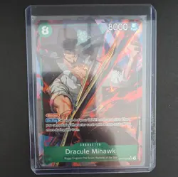 One Piece Dracule Mihawk OP12-030 Super Rare Holo Blocker 8000 Power Rare!! - Image 3