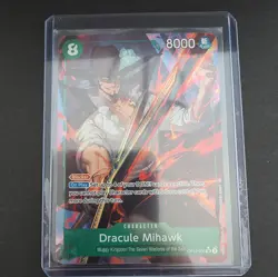 One Piece Dracule Mihawk OP12-030 Super Rare Holo Blocker 8000 Power Rare!! - Image 4