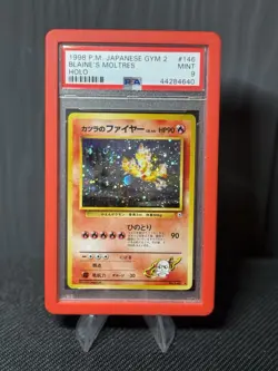 Pokemon Blaine's Moltres 146 Japanese PSA 9 SWIRL - Image 1