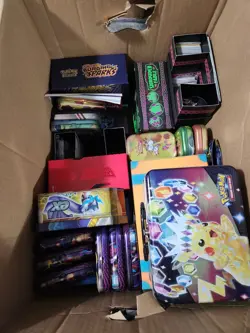 HUGE POKEMON SALE LOT Entire Box Etb Bulk Stickers Mini Binders Ect - Image 1
