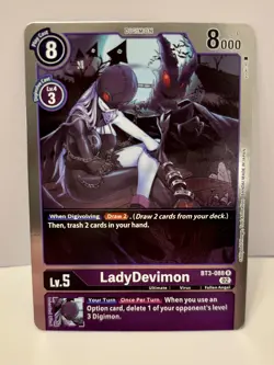 LadyDevimon BT3-088 - Digimon Card Game Foil Rare NM - Image 1