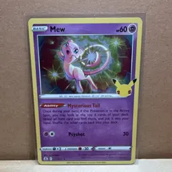 Pokemon TCG Mew Holo Rare 60HP 011/025 Celebrations Basic English Card - Image 1