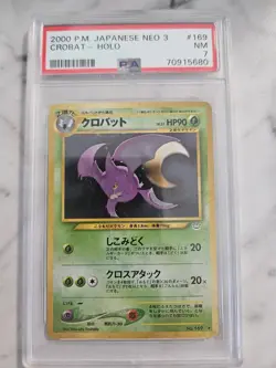 Pokemon 2000 Japanese Neo 3 #169 Crobat-Holo Card PSA 7 - Image 1