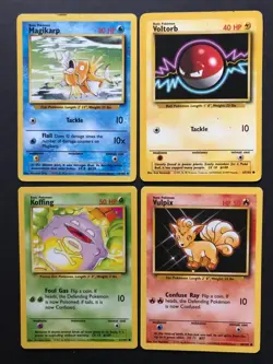 10 X Base Set WOTC Wizards Pokemon Cards Bundle Common Magikarp Vulpix LP-Exc - Image 2