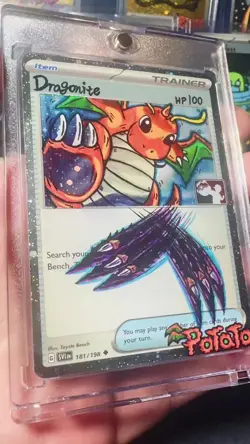 Dragonite 9/165 Expedition Base Set Holo Foil Hand Draw DIY Trainer Card 🌀 - Image 2