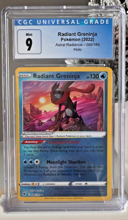 CGC 9 Radiant Greninja 046/189 - Astral Radiance Holo Pokemon Card - Image 1