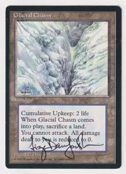 Miscut Signed Glacial Chasm HP Ice Age Artist Liz Danforth 1995 MTG Magic Land! - Image 1