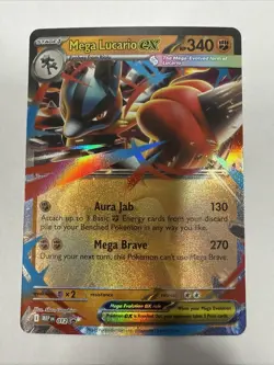 Pokemon TCG Mega Lucario ex #012 Mega Evolution Holo Black Star Promo - Image 1