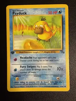 Pokemon TCG Psyduck Fossil 1st Edition Common Card 53/62 - Image 1