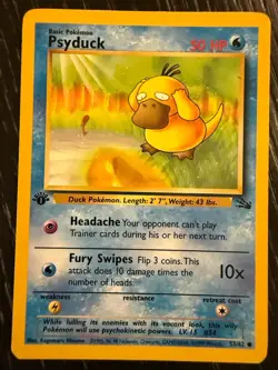 Pokemon Psyduck 53/62 Fossil 1st Edition 50 HP Common Regular English TCG - Image 1