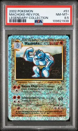2002 POKEMON LEGENDARY COLLECTION REVERSE FOIL #51 MACHOKE PSA 8 #51 - Image 1