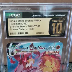 Pokemon 2022 Brilliant Stars Urshifu VMAX Single Strike CGA PRISTINE 10 #TG19/30 - Image 2