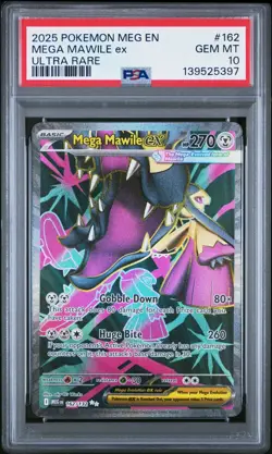 2025 POKEMON MEG EN-MEGA EVOLUTION ULTRA RARE #162 MEGA MAWILE EX PSA 10 - Image 1