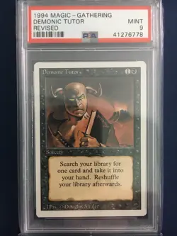 PSA 9 Mint Revised Demonic Tutor MTG Magic The Gathering - Image 1