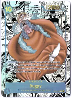 ULTRA RARE ALT ART LOW POP CUSTOM ONE PIECE!!! Buggy HOLOFOIL - Image 1