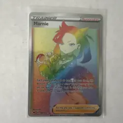 Marnie Pokemon Sword & Shield 208/202 NEAR MINT RAINBOW RARE HOLO - Image 1