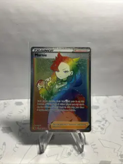 Pokemon Marnie Card Sword & Shield Base Set 208/202 Secret Rare Rainbow Holo NM - Image 1
