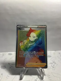 Pokemon Marnie Card Sword & Shield Base Set 208/202 Secret Rare Rainbow Holo NM - Image 2