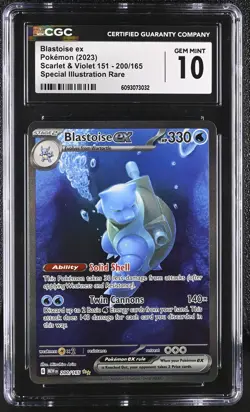 CGC 10 Blastoise ex 200/165 MEW EN-151 Special Illustration Rare Pokemon Card - Image 1