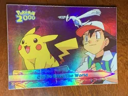 Topps Pokemon the Movie 2000 #48 Off To Save The World RAINBOW FOIL - Image 1