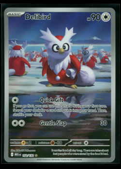 Delibird Illustration Rare 152/132 Pokemon ME01: Mega Evolution NM Pokemon Card - Image 1