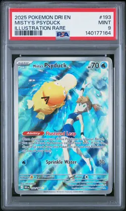 2025 POKEMON DRI EN-DESTINED RIVALS ILLUSTRATION RARE #193 MISTY'S PSYDUCK PSA 9 - Image 1