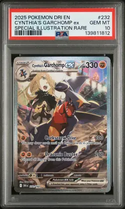 2025 POKEMON DRI SPECIAL ILLUSTRATION RARE #232 CYNTHIA'S GARCHOMP EX PSA 10 - Image 1