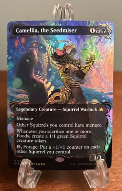 MTG Camellia, the Seedmiser Borderless 346 Rare Raised Foil Bloomburrow LP BLB - Image 1