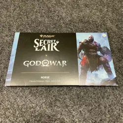 MTG: Secret Lair x God of War Norse Traditional Foil, Sleeve has Wear - Image 1
