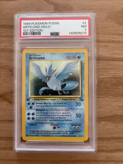 Pokemon TCG Articuno Fossil #2 Holo 1st Edition Holo Rare - PSA 7 - New Cert - Image 1