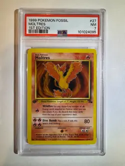 Moltres 27/62 Fossil Regular 1st Edition (1999) Pokemon TCG PSA Grade 7 - Image 1