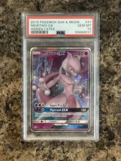 PSA 10 Mewtwo GX 31/68 Ultra Rare Hidden Fates Pokemon TCG - Image 1