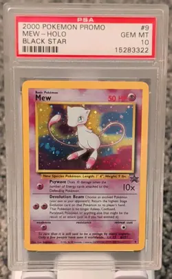 Pokemon 2000 Mew Black Star Promo Holo PSA 10 #9 English Ken Sugimori - Image 1
