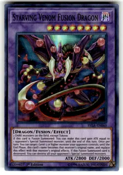 Yugioh Starving Venom Fusion Dragon FIGA-EN060 Super Rare 1st Ed NM - Image 1