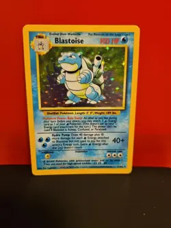 Blastoise 2/102 Base Set Holo Pokemon Card MP/LP- - Image 1