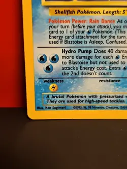 Blastoise 2/102 Base Set Holo Pokemon Card MP/LP- - Image 3